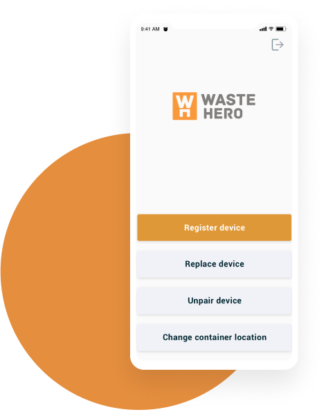 Sensor control with WasteHero Mobile App